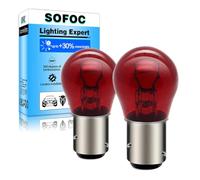 SOFOC PR21/5W Luce auto stop rossa 12V 21/5W BAW15D 150°Poli sfalsati Doppio contatto S25 Plug and Play 2Pz