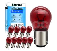 SOFOC PR21/5W Luce auto stop rossa 12V 21/5W BAW15D 150°Poli sfalsati Doppio contatto S25 Plug and Play 10Pz