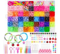 Sofore Elastici per Braccialetti, 5000+ Kit Braccialetti Elastici Colorati per Bracciale Loom Bands Kit 54 griglia fai da te Bambina Elastici di Gomma Bracciale Giochi Ragazza