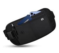 Sofore Marsupio Piatto Antifurto con Tecnologia di Blocco RFID Marsupio da Viaggio Invisibile per Donna e Uomo,Cintura Portasoldi Nascosta può Contenere Contanti Passaporti Telefoni, Nero