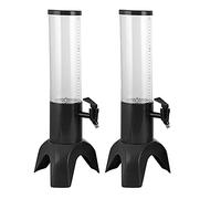 SOFORFREEM Set di 2 dispenser per birra da 1,5 l, rubinetto integrato facile da pulire, con tubo di ghiaccio e luce LED, dispenser per torre trasparente per bevande, nero