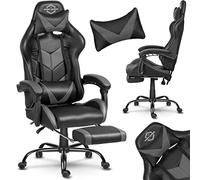 Sofotel Sedia da gaming Racing Sedia da ufficio Sedia da ufficio Sedia da ufficio Sedia sportiva con poggiatesta e cuscino lombare con poggiapiedi in pelle sintetica Altezza regolabile Cerber