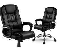 Sofotel Sedia da ufficio girevole con braccioli regolabili in altezza, morbida sedia da studio con ruote gommate, colore nero