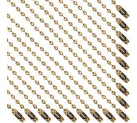 SOFPLATE 1 scatola 100 pezzi 4"/100mm 2mm Bronzo Antico In Acciaio Inossidabile Catena A Sfere Sfuse Portachiavi Collana con Perline di Metallo Regolabili Catene Corte per Targhette per Cani con Conne