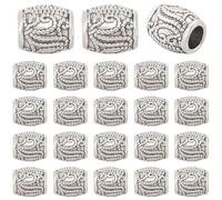 SOFPLATE 1 Scatola 100 Pezzi Argento Antico Perline Europee Foro Grande Colonna Perlina Stile Tibetano Lega di MetAllos Tubo Rondelle Perline Foro Grande Distanziatore per Creazione di Gioielli Orecch