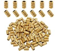 SOFPLATE 1 Scatola 100 Pezzi Distanziatori Tibetani In Oro Antico Perline A Colonna In Lega di Metallo Fusto Cavo con Foro Grande Perline Distanziatrici A Tubo Sciolto per Braccialetti con Perline Cre