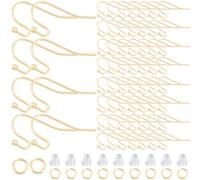 SOFPLATE 1 Scatola 100 Pezzi Fili per Orecchini In Oro Acciaio Inossidabile Risultati per Orecchini Bulk Amo Da Pesce Francese con Anelli per Salto Dadi per Orecchie Pendenti Ganci per Orecchino A Sfe