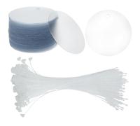 SOFPLATE 1 scatola 100 set di Etichette Rotonde per Spedizione Etichette In Plastica con Spago Trasparenti Trasparenti Da 50mm Resistenti Resistenti Agli Strappi per Bagagli Logistica Inventario Vendi