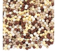 SOFPLATE 1 scatola 1000 pezzi Perline Opache Rotonde Da 6mm Perline Opache Rotonde In Acrilico Satinato Marrone Cocco Piccola Palla Bubblegum Gumball Gelo Liscio Perline Sciolte per La Creazione di Gi