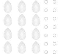SOFPLATE 1 scatola 12 pezzi 36mm Gocce per Lampadari di CristAllos di Vetro Cristalli di Ricambio Prismi A Goccia D'Acqua Pendenti In Vetro Trasparente Kit Acchiappasole per Finestre Decorazioni per A