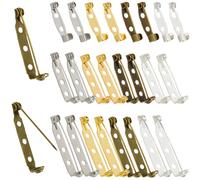 SOFPLATE 1 scatola 120 pezzi 12 stili Argento Barra Spilla Fermaglio Perno Posteriore Oro Colorato Tono Ferro Sicurezza Bloccaggio Distintivo Risultati Accessori per Gioielli Distintivi Barre Targhett