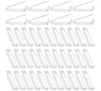 SOFPLATE 1 scatola 120 pezzi 27mm Spilla Spille di Sicurezza Argento Barra Spille Posteriori Spilla di Bloccaggio Spille Supporto Spilla Distintivo Risultati con Fori per Fai Da Te Targhette Nome Arti