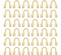 SOFPLATE 1 Scatola 1200 Pezzi Guardiani di Filo Guardia di Filo D'Oro Protettore Del Filo Anello di Protezione A Forma di U Tubo Protettivo Fili di Ottone Guardiano Del Cavo per Orecchini Bracciale Co