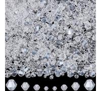 SOFPLATE 1 scatola 1300 pezzi Perline di Vetro di Cristlega Trasparente Perline Bicono Trasparenti Sfuse 3mm 4mm 6mm 8mm Perline di Vetro Sfaccettato All'Ingrosso per La Creazione di Gioielli Braccial