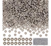 SOFPLATE 1 scatola 1500 pezzi Perline Distanziatrici Heishi 6mm Perline di Plastica Rotonde Piatte Sfuse Gunmetal Perline A Disco Sciolte Charms 2mm Foro Cursore Tappo Perline per La Creazione di Gioi