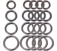 SOFPLATE 1 Scatola 20 Pezzi 4 Stili Portachiavi in Metlega Nero con Moschettone Rotondo Piccolo Gancio A Scatto in Lega Multiuso Anelli A Molla per Artigianato Portachiavi Fibbia Borse Borsette Acce