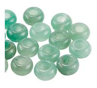 SOFPLATE 1 scatola 20 pezzi Perline di Avventurina Verde con Foro Largo Perline di Pietra Europee Sfusa 14mm Rotonde di CristAllos Europeo Rondelle Macramè Perline Sfuse per Perline Gioielli Creazione