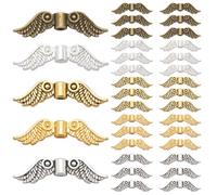 SOFPLATE 1 scatola 200 pezzi 5 colori Perline Ali D'Angelo Piccola Perlina Ala di Farfalla Stile Tibetano Oro Antico Argento Bianco Perline A Forma di Ala di Fata Sfusa per Creazione di Gioielli Bracc