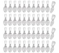 SOFPLATE 1 scatola 200 pezzi Ciondoli Piatti In Argento Balle per Collane In Argento Lega D'Argento Tibetano Pala Cucchiaio Cabochon Base per Ciondoli Incastonati Vuoti Colla per Collane Gioielli Crea