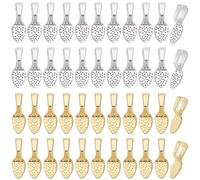 SOFPLATE 1 scatola 200 pezzi Colla D'Oro su Barre Argento Piatto Pad Cauzione Lega Sfusa Antico Tibetano A Forma di Cucchiaio Cabochon Ciondoli Connettore Gancio Accessori per Gioielli Creazione di Ca