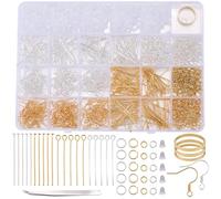 SOFPLATE 1 scatola 2000 pezzi di Orecchini Ipoallergenici Che Realizzano Risultati di Gioielli Che Realizzano Accessori Kit con Ganci per Orecchini Perni Schienali Anelli di Congiunzione per Forniture