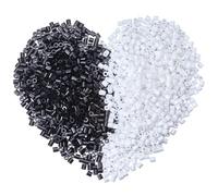 SOFPLATE 1 scatola 2000 pezzi Perline Da Fusione Sfuse Da 5mm Perline Da Fusione Artigianali In Bianco e Nero Tubo di Plastica Perline Compatibili con Perline Hama Ricariche per Artigianato Fai Da Te