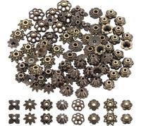 SOFPLATE 1 Scatola 240 Pezzi Cappucci Perline Fiore Cappucci per Perline Gioielli con Foro Cappucci per Perline Distanziatori In Lega Piccoli Perline Tibetane In Bronzo Antico Testurizzato per Creazio