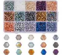 SOFPLATE 1 scatola 2400 pezzi 4mm Perline di Cristlega Sfaccettate Biconiche Multicolore Elettroplaccate Perline di Vetro Briolette Alla Rinfusa per La Creazione di Gioielli Accessori Fai Da Te Bracci