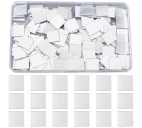 SOFPLATE 1 scatola 250 pezzi Piastrelle A Specchio Autoadesive Piccole Piastrelle A Specchio Da Parete Quadrate Piastrelle A Mosaico In Acrilico Argentato per Telefono Casa Cucina Camera Da Letto Tavo