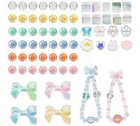 SOFPLATE 1 scatola 270 pezzi Kit di Perline per Ciondoli per Telefono Cellulare Kit per Realizzare Catene Perline per Telefono Cellulare Cordino Da Polso con Simpatici Accessori A Forma di Cuore A For