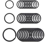 SOFPLATE 1 scatola 30 pezzi 0.79/0.98/1.26 pollici Nero Portachiavi Spaccato Rotondo Piatto Portachiavi Anelli Metlega Circolare Ferro Doppio Anello Anello di Salto Portachiavi Clip per Casa Auto Chia