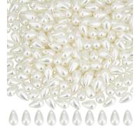 SOFPLATE 1 scatola 300 pezzi Ciondoli di Perle Finte Ciondoli di Perle A Goccia In Plastica ABS Bianca Ovale Goccia D'Acqua Perle Finte Ciondoli Connettori per La Creazione di Gioielli Ciondoli Bracci
