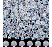 SOFPLATE 1 scatola 300 pezzi Perline di Cristlega Sfaccettato 8mm Perline di Vetro Rondelle Sfuse AB Colore Trasparente Perline Distanziatrici Rotonde In Pietra Preziosa per Bracciali Orecchini Perlin