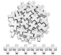 SOFPLATE 1 scatola 40 pezzi Perline A Croce In Argento Sfuso Perline A Croce In MetAllos Piccole In Lega Stile Tibetano Croci Sciolte Distanziatori Perline Centrali Sfuso per Creazione di Gioielli Kit