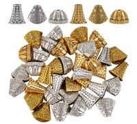 SOFPLATE 1 Scatola 48 Pezzi Cappucci Perline Cono Tappi Estremità Perline Argento Lega Sfusa Tappi per Fiori In Stile Tibetano Tappi Piccoli per Perline per Creazione di Gioielli Collane Bracciali Ore