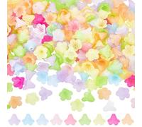 SOFPLATE 1 Scatola 500 Pezzi 10 Colori Perline di Fiori Acrilici Perline di Fiori di Cristlega Sfuse 5 Petali di Giglio Campanelle di Tulipani Perline Distanziatrici Floreali A Forma di Tromba per La