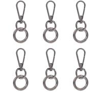 SOFPLATE 1 Scatola 6 Set Moschettone Portachiavi Clip Moschettone Girevole con Portachiavi Anelli A Molla Canna di Fucile Doppia Apertura Moschettone in Lega Portachiavi per Portachiavi Cordini Borsa