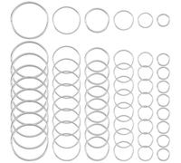 SOFPLATE 1 scatola 60 pezzi 15mm 20mm 26mm 32mm 38mm 50mm O Ring Fibbie Multiuso Argento O Ring Rotondi In Metallo Portachiavi Accessori Anelli per Ferramenta Borse Guinzagli per Cani Progetti Artigia
