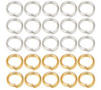 SOFPLATE 1 Scatola 600 Pezzi 6mm Doppio Anello Split Ring Anelli di Salto Oro Argento Piccolo Metallo Rotondo Ottone Portachiavi Anelli Connettori per Creazione di Gioielli Forniture Fai Da Te Collana
