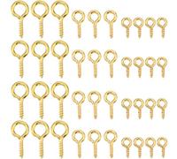 SOFPLATE 1 Scatola 600 Pezzi Perni A Vite Occhiello Piccoli Ganci Ad Occhio Ferro Sfuso chis usure Filettate Ipoallergeniche Piccoli Mini Peg Bails Viti Ad Occhiello In Oro per Artigianato Creazione d