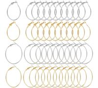 SOFPLATE 1 Scatola 80 Pezzi 4 Cerchis Rotondi Perline Piccoli Orecchini A Cerchio Cerchio Ferro Ipoallergenico Orecchini In Oro Pendenti Orecchini A Cerchio In Argento Aperti per Creazione di Gioie