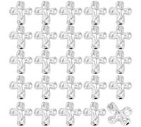 SOFPLATE 1 Scatola 80 Pezzi Perline Croce in Argento Perline Croce Distanziatore Piccole in Lega Tibetana Argenteo Antico Crocifisso MetAllos Croci Rosario Perline per Gioielli Fai da Te Creazione di