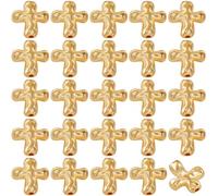 SOFPLATE 1 scatola 80 pezzi Perline Croci In Lega Croci D'Oro Perline MetAllos Tibetano Crocifisso Dorato Centro Croci Perline Spaziali Sfuso per Creazione di Gioielli Braccialetti Collane Perline Acc