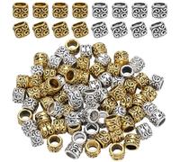 SOFPLATE 1 scatola 80 pezzi Perline Distanziatrici Colonna D'Oro Perline Distanziatrici Tibetane Lega di MetAllos Distanziatore Sciolto Rondelle Ciondoli Perline Europee Sfusi per Bracciale Collana Cr