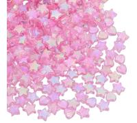 SOFPLATE 1 scatola 800 pezzi Piccole Perline A Forma di Stella Perline A Forma di Stella e Cuore Rosa A Cinque Punte Minuscole Mini Stelle A Forma di Stelle Assortite Carine Perline Distanziatrici Sci