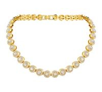 SOFPLATE 1 scatola Collana Tennis con Catena In Oro e Diamanti Da 16.3 poll | Collana Girocollo A Strati con Strass Rotondi Scintillanti In Lega Tempestata di Cristalli Ideale per Matrimoni Feste Bal