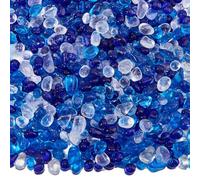 SOFPLATE 1 Scatola da 0.9 libbre/14 Once di Perline di Vetro Trasparenti Se | nza Foro Blu e Verdi Ciottoli di Vetro Irregolari Pepite Decorative Pietre per Acquario Decorazione di Vasche per Pesci Riemp