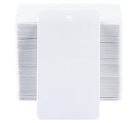 SOFPLATE 1 scatola da 100 etichette bianche bianche in plastica impermeabile, 4 x 7 cm, rettangolari, 0,5 mm di spessore, da appendere con nome, identificazione, occhiello, cavi, etichettatura per