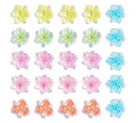SOFPLATE 1 scatola Da 100 pezzi Ciondoli per Unghie A Forma di Fiore 3D In Resina Piccoli Minuscoli Colori Casuali Floreali Ghiaccio Traslucido Fiori Primaverili Decorazioni Artistiche con Retro Piatt