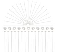 SOFPLATE 1 scatola Da 100 set di Spilli A Testa Piatta per Gioielli Spilli con Perline In Ottone con Perline Distanziatrici A Margherita In Lega Spilli con Testa Lunga In Argento Aghi per Lavori Artig